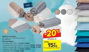 Carrefour Satijnen hoeslaken aanbieding