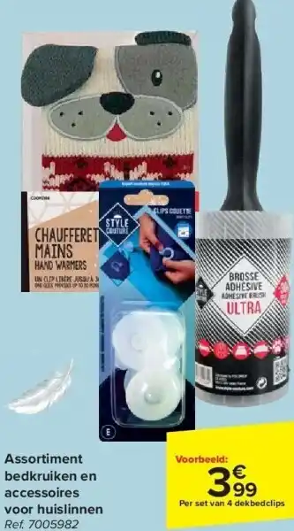 Carrefour Assortiment bedkruiken en accessoires voor huislinnen aanbieding