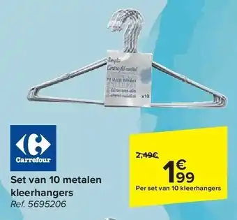 Carrefour Set van 10 metalen kleerhangers aanbieding