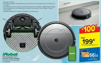 Carrefour Robotstofzuiger 2 in 1 roomba combo r113840 aanbieding