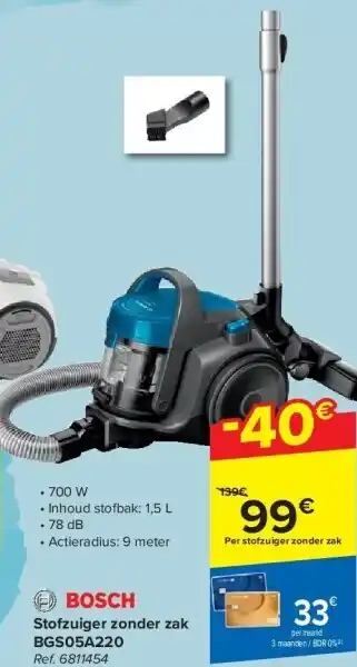 Carrefour Stofzuiger zonder zak bgs05a220 aanbieding