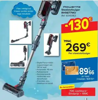 Carrefour Steelstofzuiger rh9877wo aanbieding