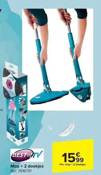 Carrefour Mop + 2 doekjes aanbieding