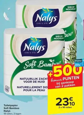 Carrefour Toiletpapier soft bamboo nalys aanbieding
