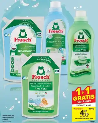 Carrefour Wasmiddel en wasverzachter frosch aanbieding