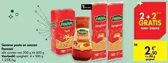 Carrefour Market Gamma pasta en sauzen panzani spaghetti aanbieding