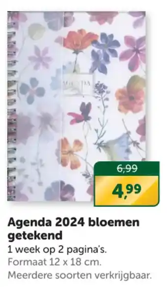 Boekenvoordeel Agenda 2024 bloemen getekend aanbieding