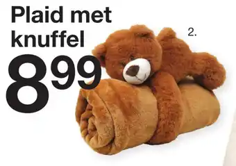 Zeeman Plaid met knuffel Knuffel: 25 cm. Plaid: 100 x 75 cm. aanbieding