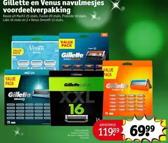 Kruidvat Gillette en venus navulmesjes voordeelverpakking aanbieding