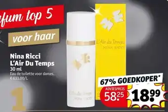 Kruidvat Nina ricci l’air du temps aanbieding