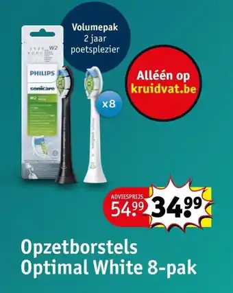 Kruidvat Opzetborstels optimal white 8-pak aanbieding