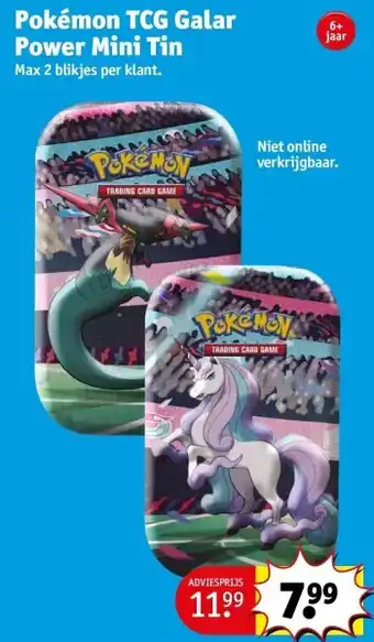 Kruidvat Pokémon tcg galar power mini tin aanbieding