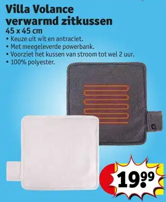 Villa volance verwarmd zitkussen