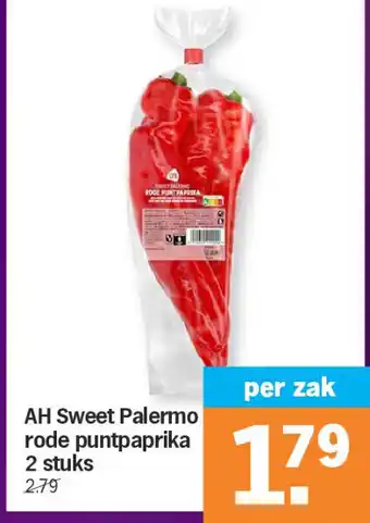 Albert Heijn Ah sweet palermo rode puntpaprika 2 stuks aanbieding