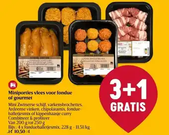 Delhaize Miniporties vlees voor fondue of gourmet aanbieding