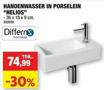 Hubo Handenwasser in porselein helios aanbieding