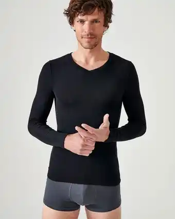Damart T-shirt manches longues, col v thermolactyl sensitive aanbieding