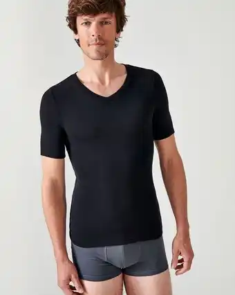 Damart T-shirt manches courtes, col v thermolactyl sensitive aanbieding