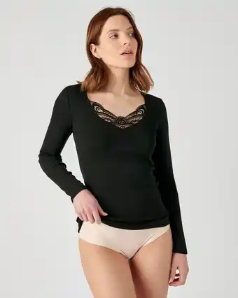 Damart T-shirt manches longues guipure thermolactyl aanbieding