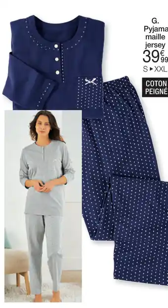 Damart PYJAMA JERSEY POIS COTON PEIGNÉ aanbieding