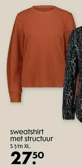 Sweatshirt met structuur