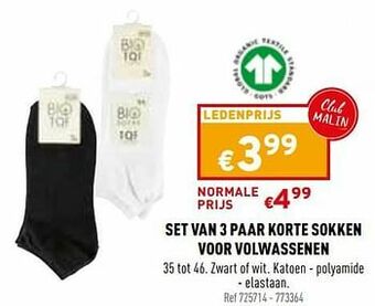 Trafic Set van 3 paar korte sokken voor volwassenen aanbieding