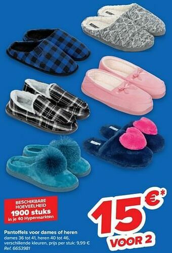 Carrefour Pantoffels voor dames of heren aanbieding