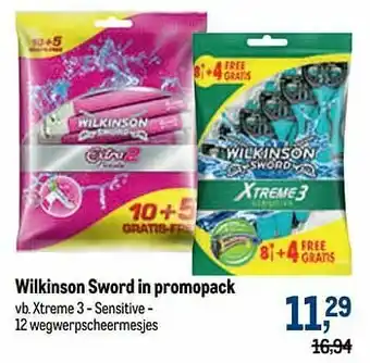 Makro Wilkinson sword xtreme 3 - sensitive - 12wegwerpscheermesjes aanbieding