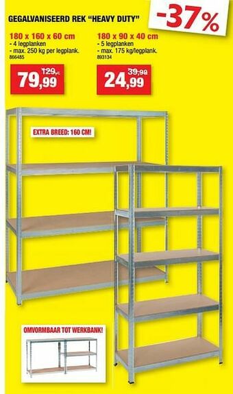 Hubo Gegalvaniseerd rek heavy duty aanbieding