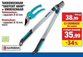 Hubo Takkenschaar easycut 680b + snoeischaar aanbieding