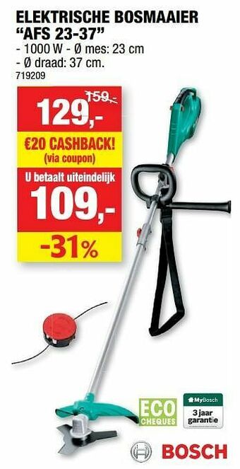 Hubo Bosch elektrische bosmaaier afs 23-37 aanbieding