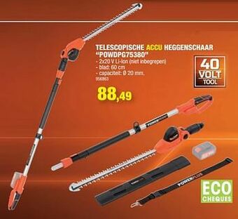 Hubo Powerplus telescopische accu heggenschaar powdpg75380 aanbieding