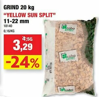 Hubo Grind yellow sun split aanbieding