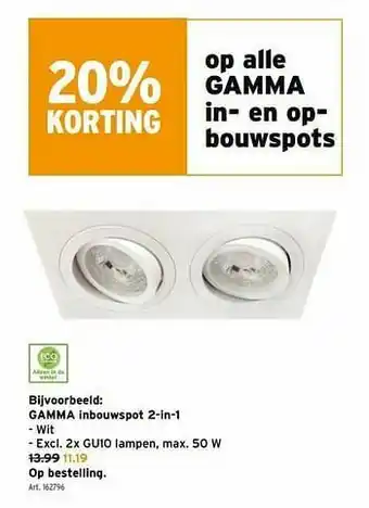 GAMMA Gamma inbouwspot 2-in-1 aanbieding