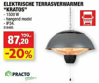 Hubo Elektrische terrasverwarmer kratos aanbieding