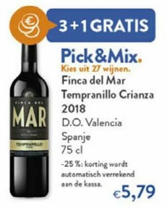 OKay Finca del mar tempranillo crianza 2018 d.o. valencia spanje aanbieding