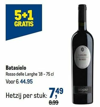 Batasiolo rosso delle langhe