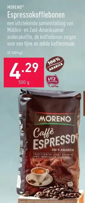 ALDI Moreno Espressokoffiebonen 500g aanbieding
