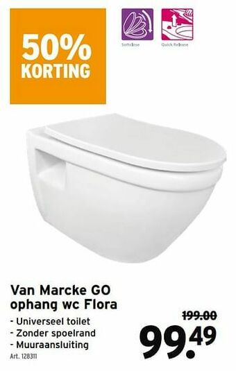 GAMMA Van marcke go ophang wc flora aanbieding