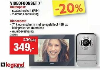 Hubo Legrand videofoonset 7`` aanbieding