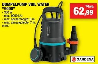Hubo Gardena dompelpomp vuil water 9000 aanbieding