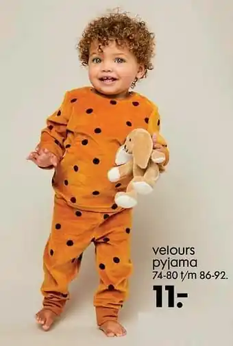 HEMA Velours pyjama aanbieding