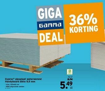 GAMMA Gyproc gipsplaat waterwerend handyboard aanbieding