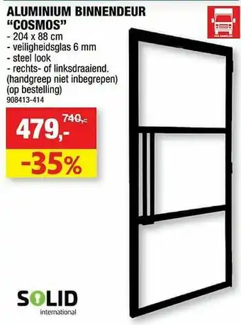 Hubo Aluminium binnendeur cosmos aanbieding
