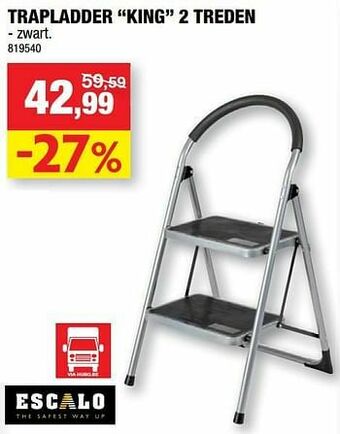 Hubo Trapladder king 2 treden aanbieding