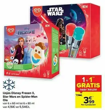 Ijsjes disney frozen ii star wars en spider-man ola