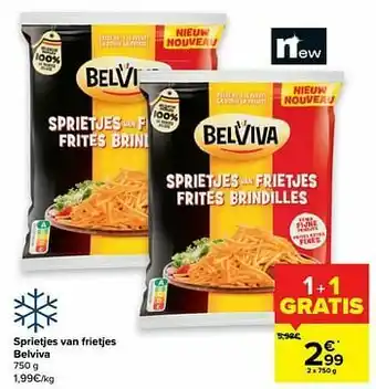 Carrefour Sprietjes van frietjes belviva aanbieding