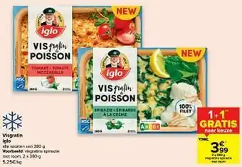 Carrefour Market Visgratins spinazie met room aanbieding