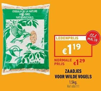 Zaadjes voor wilde vogels