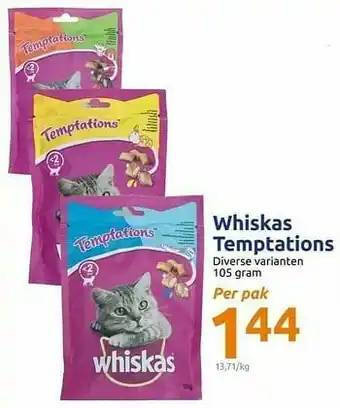 Action Whiskas temptations aanbieding